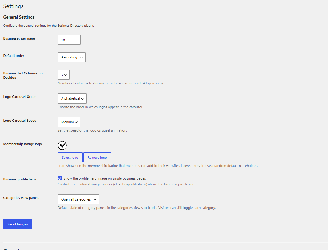 Many settings that lets you adjust the directories and profles