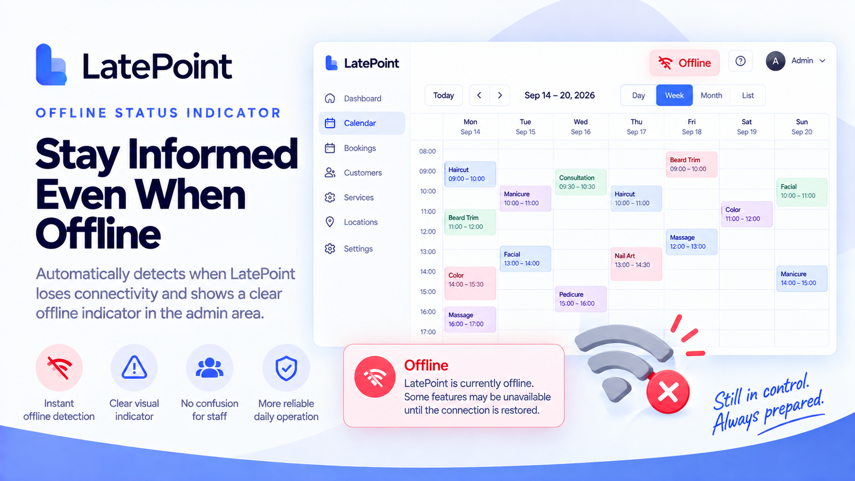 LatePoint - Offline Status Indicator